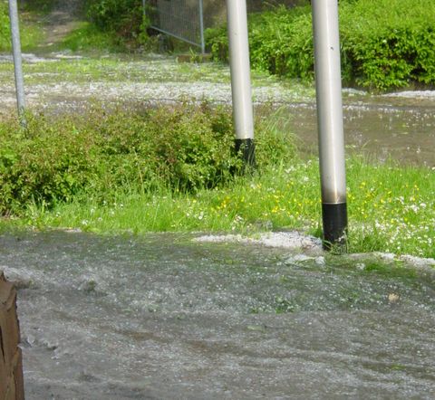 Hochwasserereignis in Schwaigern beim Rathaus