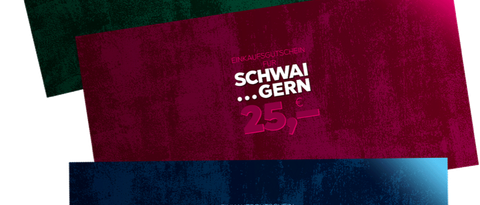 Einkaufsgutscheine im Wert von 15, 25 und 50 Euro
