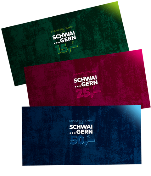 Einkaufsgutscheine im Wert von 15, 25 und 50 Euro